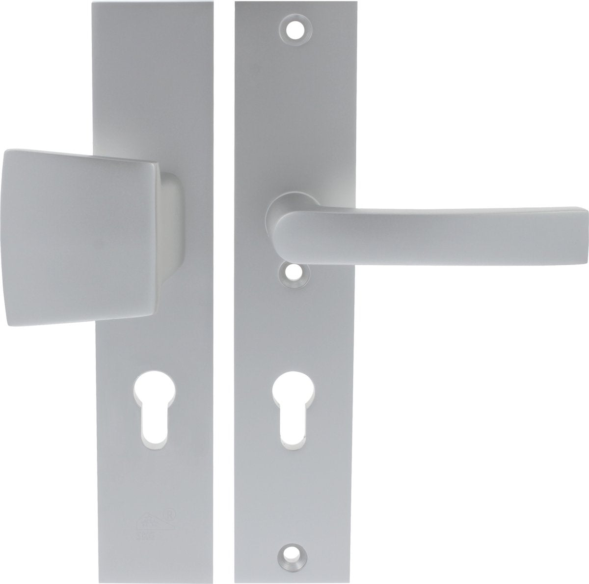 Starx Drücker-Set Drückergriff – langes Schild – PC72 – SKG*** – Aluminium F1