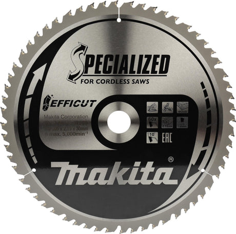 Makita Kappsägeblatt für Holz | effizient | ø 305 mm Achsloch 30 mm 60 Zähne – B-67309