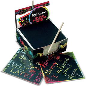 Boss orange melissa doug mini scratch art regenboognotitieblaadjes (125 stuks) met houten kraspen