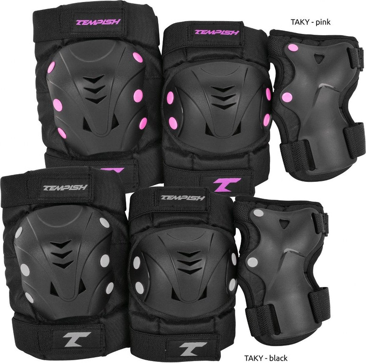 Tempish – Taky – Skate-Schutz – 3er-Pack – Erwachsene – Schwarz – Komplettset zum Skaten – Größe S