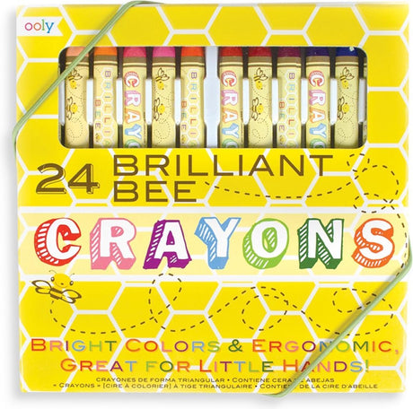 Ooly – Brillante Bienenwachsmalstifte – extrem weiche und lebendige Farben – Set mit 24 Farben – dreieckig und rollt nicht weg – geeignet ab 3 Jahren