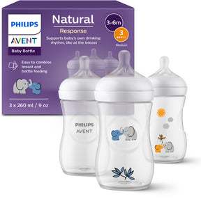 Philips avent natural response babyflessen 260ml – flow 3- 3 flessen - scy903 63