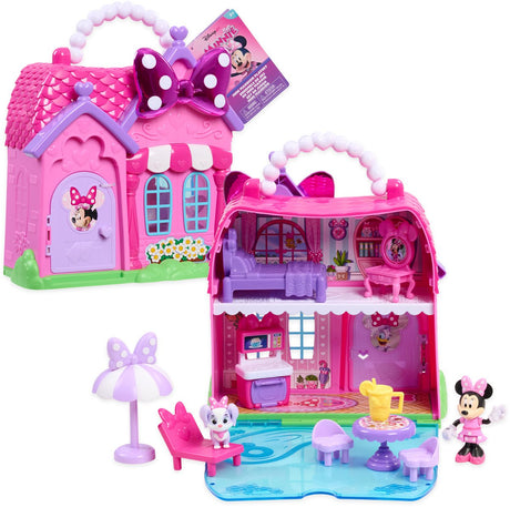 Just play disney junior minnie mouse - mini poppenhuis – draagbaar speelhuis met minnie mouse cream puff