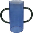 Hd collection vaas glas blauw 19,5x8,5x17,5cm