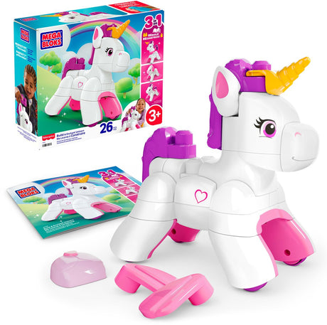 Mega Bloks bauen und verzaubern Einhorn-Blockspielzeuge – 26 Teile