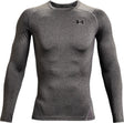 Under Armour UA HG Armour Comp LS-Gry Herren-Sportshirt – Carbon Heather – Schwarz