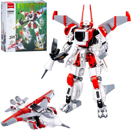 Sluban Exosuit Roboter Kampfjet Konstruktionsspielzeug 2in1 Actionfigur – Konstruktionsspielzeug – Bauset mit 234 Bausteinen – M38‑B1281 – ab 6 Jahren