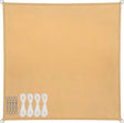 Abbey camp schaduwdoek - pes - 4 x 4 m - zand - zonnedoek - rvs ringen - sunshade