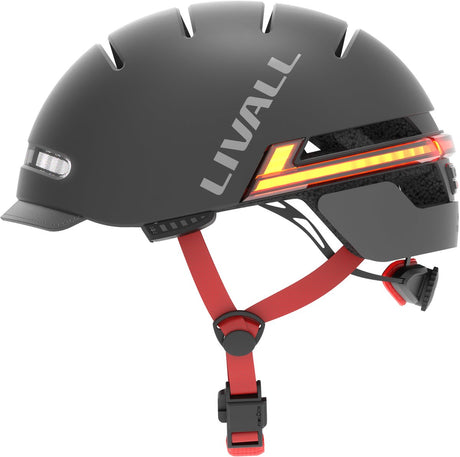 Livall bh51m nso ii black m size slimme bluetooth-fietshelm met luidsprekers en ingebouwde microfoon, ce- en cpsc-gecertificeerd, fietshelm met slimme richtingaanwijzers en valdetectie, fietshelm met vizier voor volwassenen (heren en dames) m