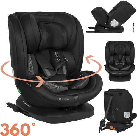 Lionelo Bastiaan i-Size 4in1 Autositz Isofix 360° drehbar – von der Geburt bis 12 Jahre (40–150 cm) – RWF FWF – Top Tether – Memory-Schaum – Seitenschutz – breiter Komfortsitz – i-Size