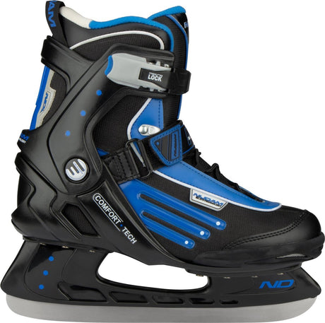 Nijdam Eishockey-Schlittschuhe – Halbweicher Stiefel – Schwarz Blau – Größe 42