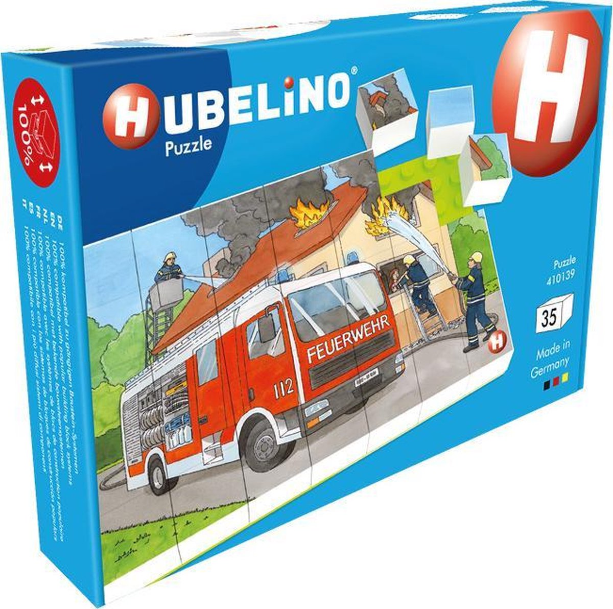 Hubelino Blockpuzzle Feuerwehr - 35 Teile