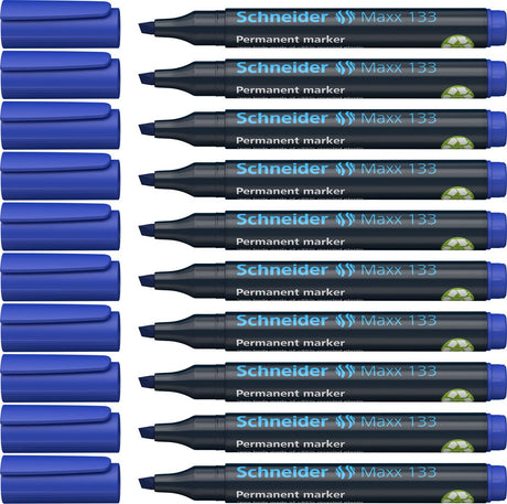 Schneider Schreibgeräte Schneider Permanent Marker – Maxx 133 – Keilspitze – Blau – 10 Stück – S-113303-10