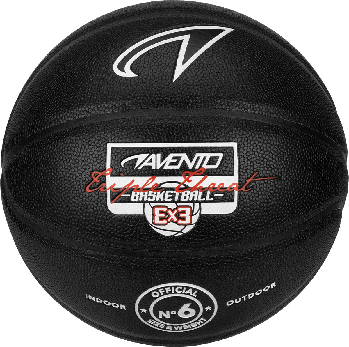 Avento Basketball Größe 6 – Triple Threat – Schwarz und Weiß 6