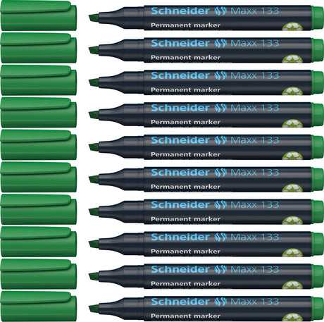 Schneider Schreibgeräte Schneider Permanent Marker – Maxx 133 – Keilspitze – Grün – 10 Stück – S-113304-10