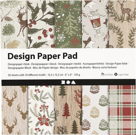 Creativ Company CC Design-Papierblock 15,2 x 15,2 cm 50 Blatt