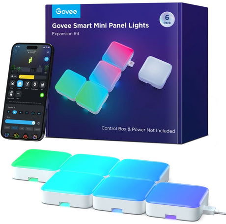 Govee Smart Wall Panels Matter RGBic – 6 Mini-Panels – Erweiterungsset