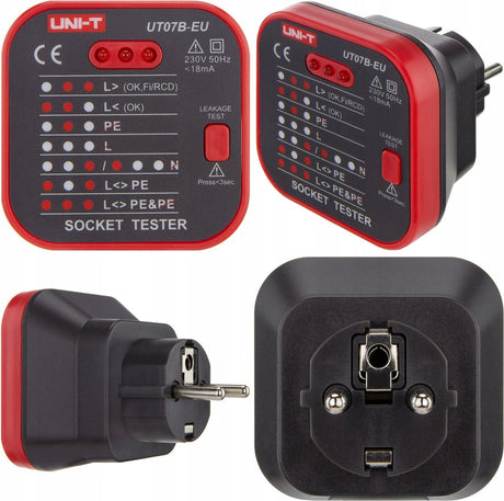 Uni-t UT-07b-eu – Steckdosentester – RCD-Testfunktion – kompakt – IP40