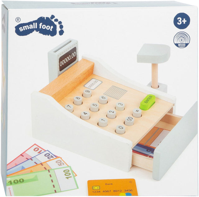 Kleiner Fuß - Holzspielzeugkasse mit Zubehör, 15dlg.