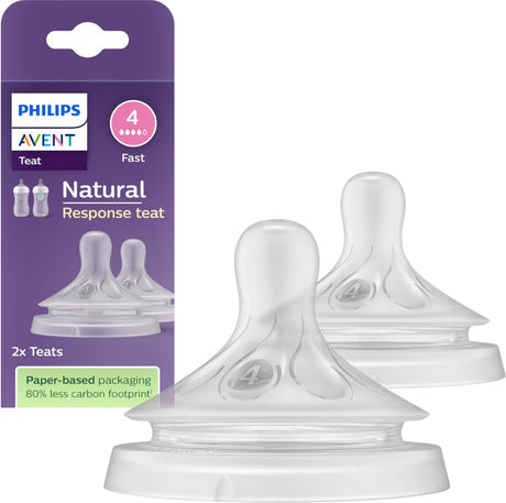 Philips Avent natürlicher Saugreflex – Geschwindigkeit 4, 3+ Monate, 2 Stück – Scy964 02 – Flaschensauger