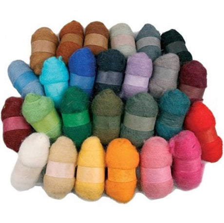 Creativ Company kardierte Wolle, verschiedene Farben, 26x25 gr 1 Box