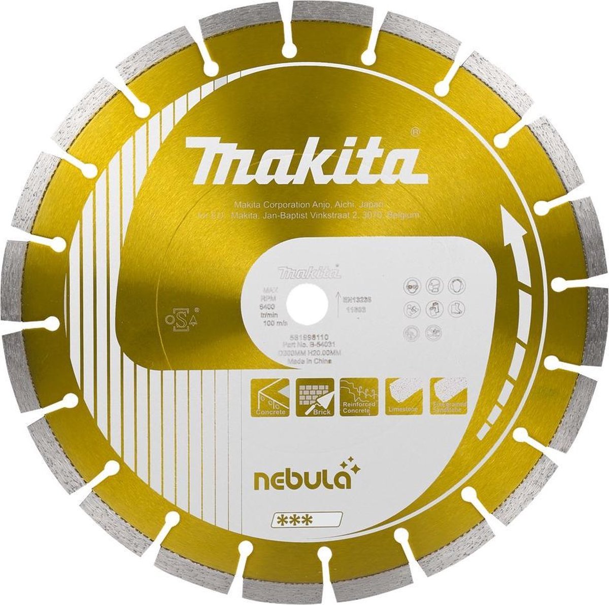 Makita toebehoren - diamantschijf voor bouwmaterialen 125x22,2 mm b-53992