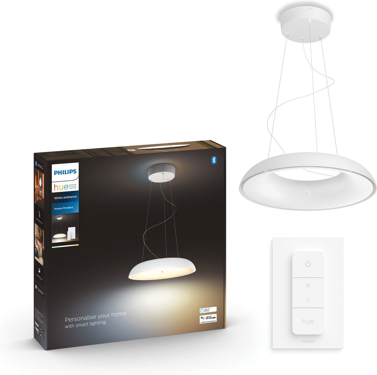 Philips hue amaze hanglamp - warm tot koelwit licht - wit - 1 dimmer switch