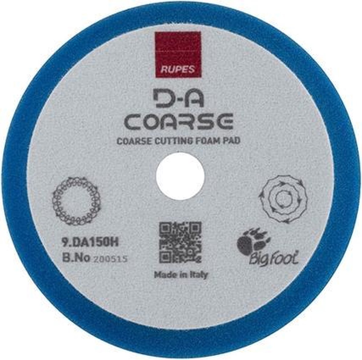 Rupes d-a coarse polijstschijf blauw 130 150mm - per stuk - hoge lakcorrectie - met schuiminterface