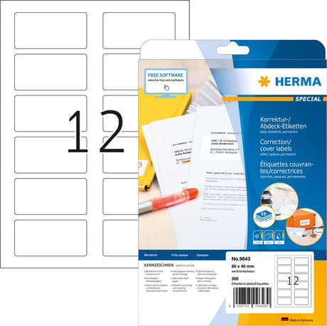 Herma 9643 weißes selbstklebendes Druckeretikett