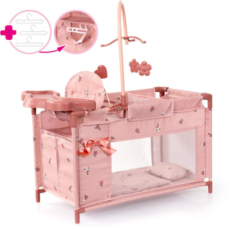 Bayer design meerpersoonsbed voor poppen tot 46 cm oudroze