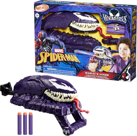 Spider-Man Marvel Venomversus Marvel's Venom Strike – Spielzeugblaster – Nerf – Rollenspielspielzeug – Anziehzubehör