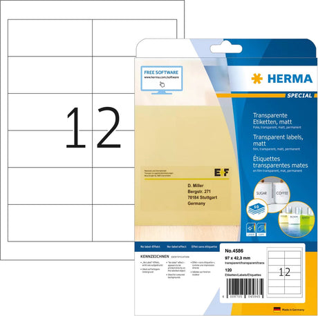 Herma - Etikett 4586 97x42,3 wetterfest transp Größe 120 Stk