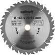 Wolfcraft - Kreissägeblatt 160x16mm 160x20mm - 20 Zähne hm - schnelle, grobe Schnitte - 6733000