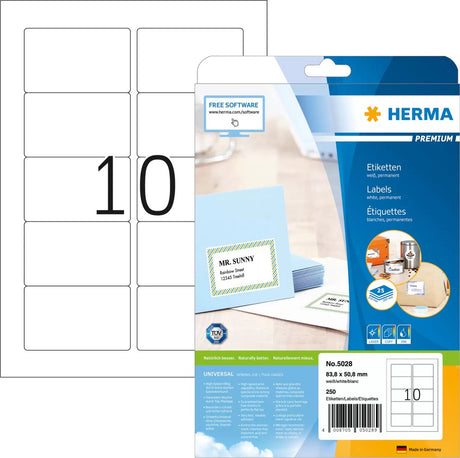 Herma 5028 Druckeretikett, weißes selbstklebendes Druckeretikett