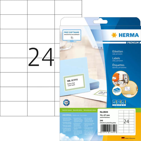 Herma 8644 Universaletikett 70x37mm weiß - 240 Etiketten