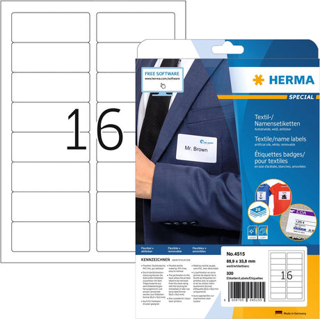 Herma Namensschild 4515 88,9x33,8mm weiß