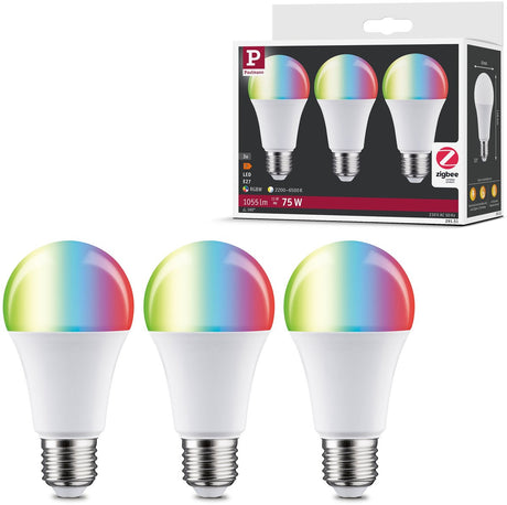 Paulmann Standard 230V Smart Home ZigBee 3.0 LED Leuchtmittel E27 3x1055LM 3x11W RGBW+ Dimmbar matt