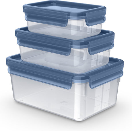 Tefal Masterseal - Lebensmittelbehälter - 3-teilig - 0,55l 1l 2,2l - robust - 100% auslaufsicher