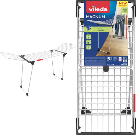 Vileda Vileda Magnum Wäscheständer 24 m Wäscheleine Weiß Grau