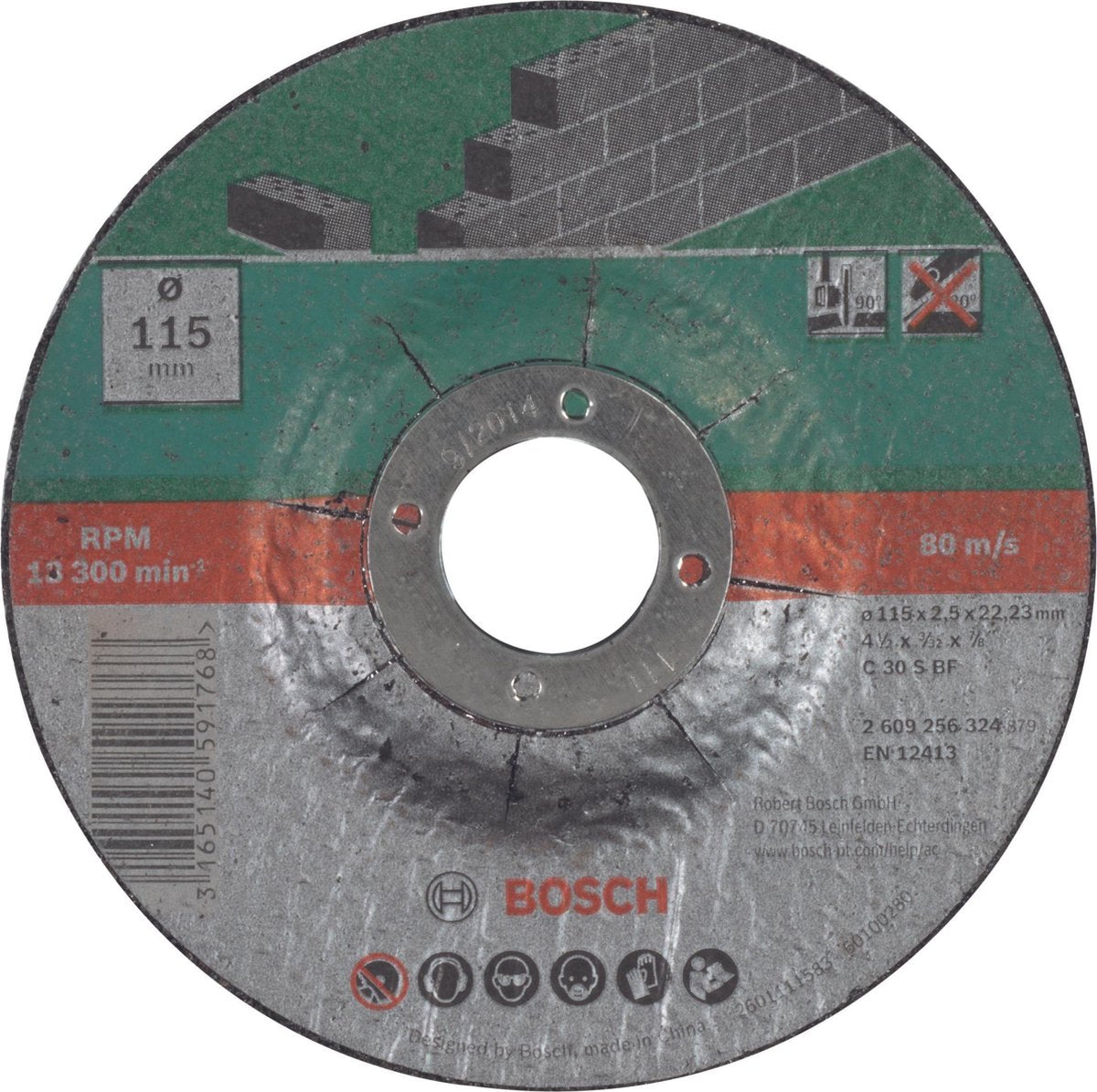 Bosch doorsl.schijf steen, 115 x2,5 gebogen