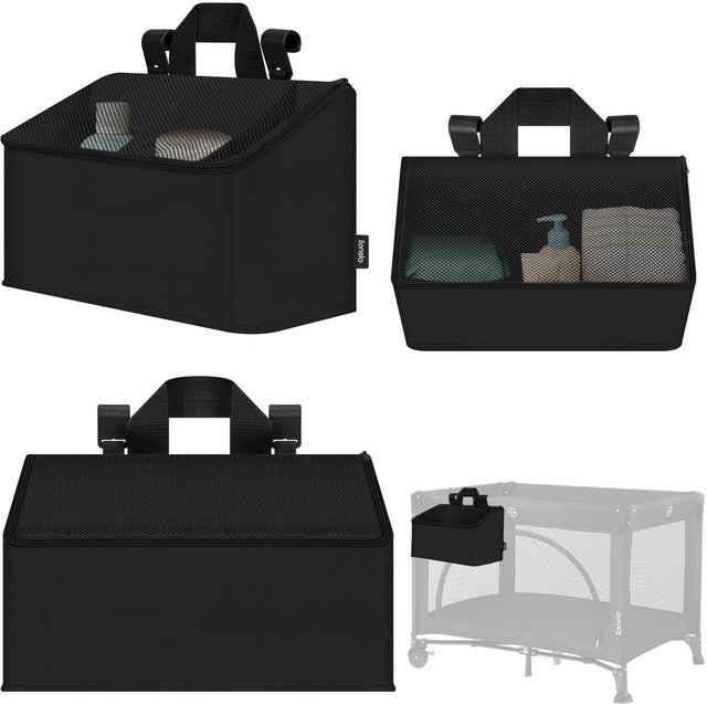 Lionelo sidepocket medium – bedside pocket wiegorganizer 43×15×23 cm – 3 ritsvakken handvat – voor reisbed, co-sleeper box – verstevigd, multifunctioneel afneembaar