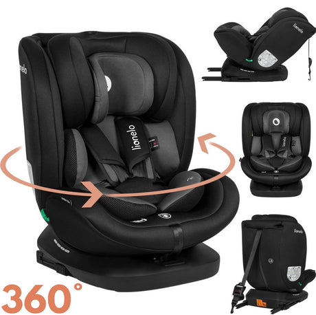 Lionelo Bastiaan 4in1 – Autositz Isofix 360° drehbar – von der Geburt bis 12 Jahre (40–150 cm Gruppe 0 1 2 3) – RWF FWF – Memory-Schaum – Seitenschutz – voll verstellbar – bequemer breiter Sitz – i-Size-Autositz