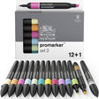 Winsor Newton 0290138 promarker™ 12+1 Set | Professionelle Layoutmarker, Alkoholmarker