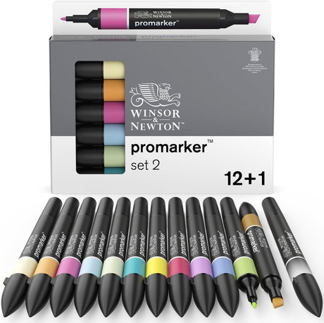 Winsor Newton 0290138 promarker™ 12+1 Set | Professionelle Layoutmarker, Alkoholmarker