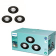 Philips led philips dive badkamer inbouwspot - zwart - 5 w - 3 pack