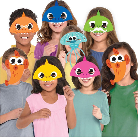 Baby shark pinkfong gezichtsmaskers junior papier one-size 8 stuks