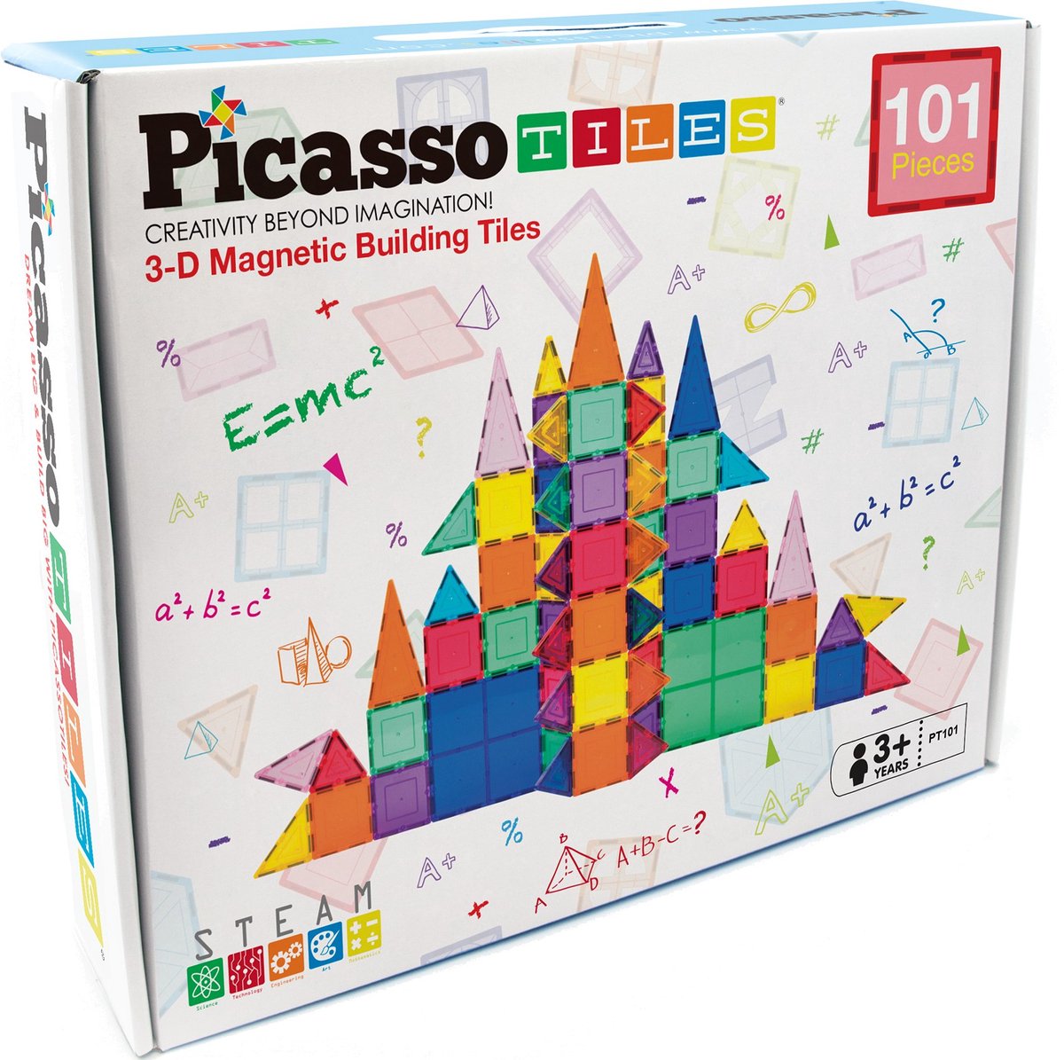 Selecta Spielset „Picassotiles“ – magnetische Bauplättchen, 101 Teile.