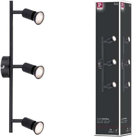 Paulmann Strahler Carolina GU10 230V max. 3x10w dimmbar schwarz matt
