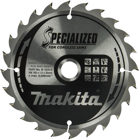 Makita Zubehör Kreissägeblatt Holz 165x20x1,5 24t 20g - B-32910