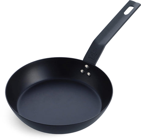 Bk solid steel bbq koekenpan 20cm - plaatstaal - carbon staal - gietijzer handgreep - ovengeschikt tot 230°c - barbecue - handwas - bbq set